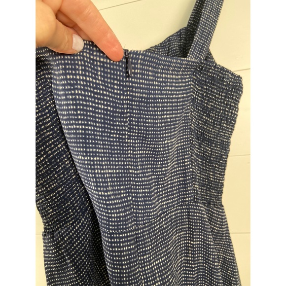 Navy dotted peplum tank blouse -size 8 - Picture 6 of 13